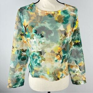 MARJUN cropped pullover sheer mesh top - size small